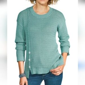 Soft Surroundings Touch of Cashmere Leander Sweater XL Sea Foam Green NEW Spring
